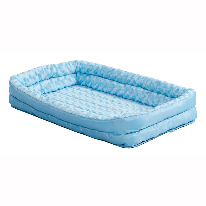 QuietTime Powder Blue Fashion Double Bolster Bed - 18 inch