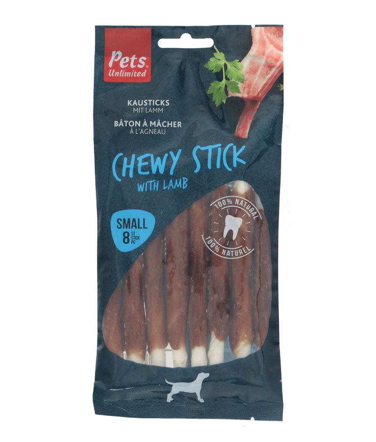 Pets Unlimited Chewy Stick with Lamb Small Dog Treats 8pcs -