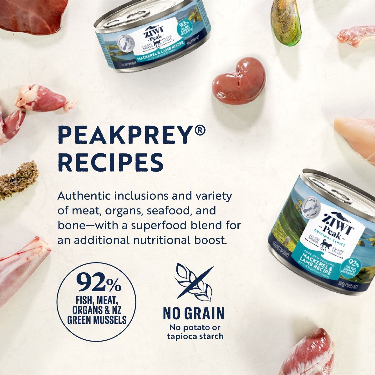 ZIWI Peak Mackerel & Lamb Recipe Wet Cat Food - 185G