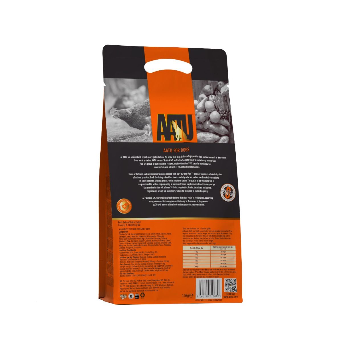 AATU Free Run Chicken Dry Dog Food - 1.5kg