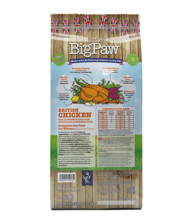 Little BigPaw British Chicken Dry Kitten Food 1.5kg - 1.5kg