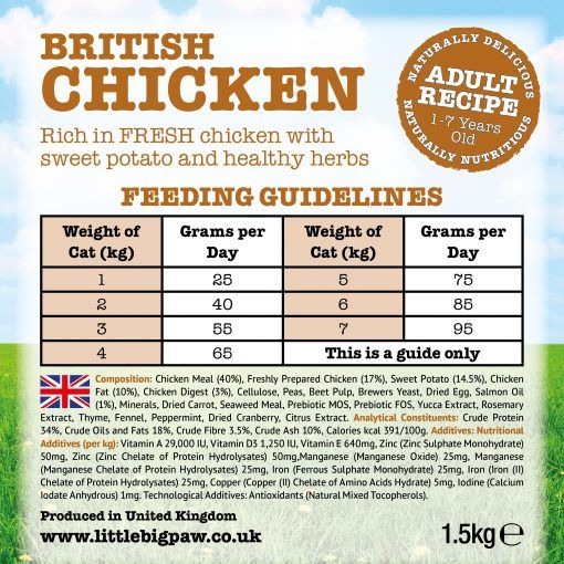 Little BigPaw British Chicken Adult Dry Cat Food - 1.5kg