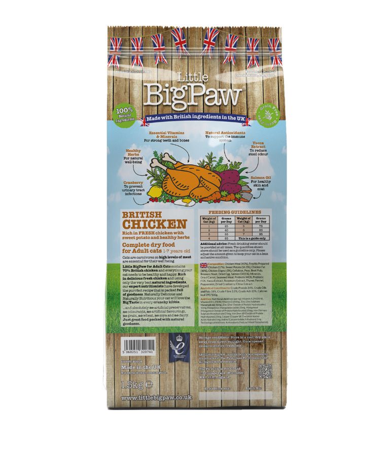 Little BigPaw British Chicken Adult Dry Cat Food - 1.5kg