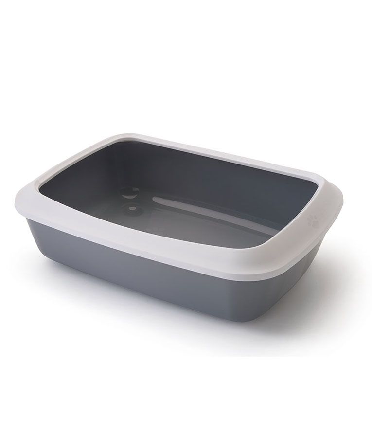 Savic Iriz Cat Litter Tray with Rim - Grey