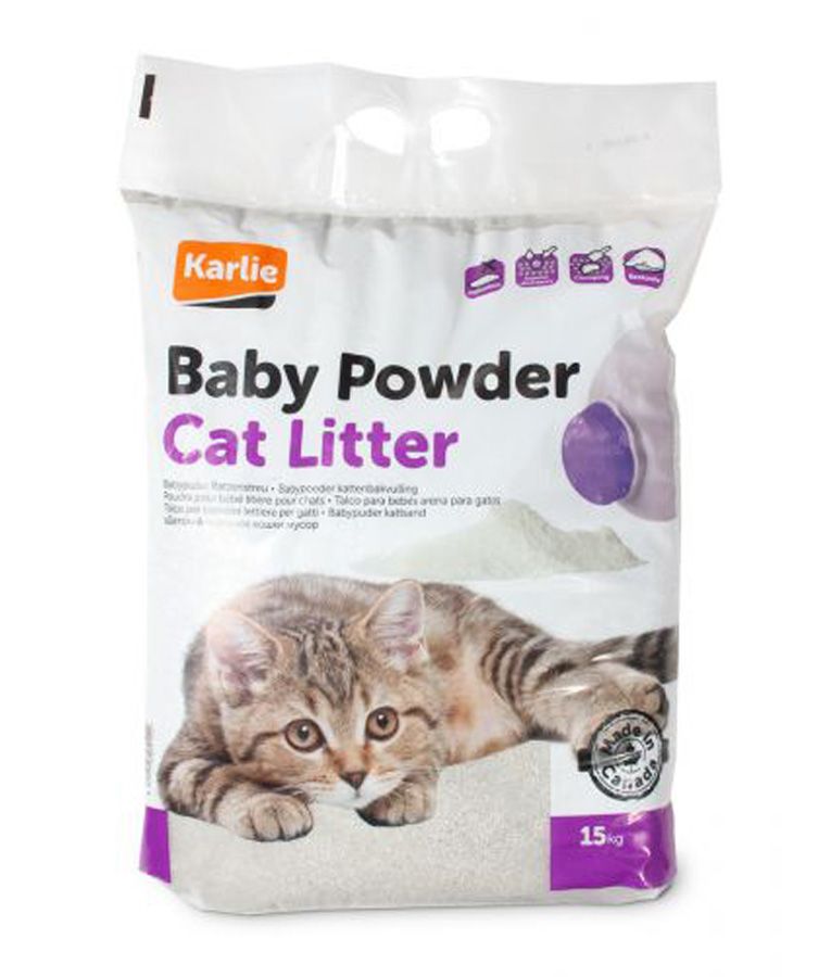 Flamingo Bentonite Baby Powder Scent Clumping Cat Litter - 15KG