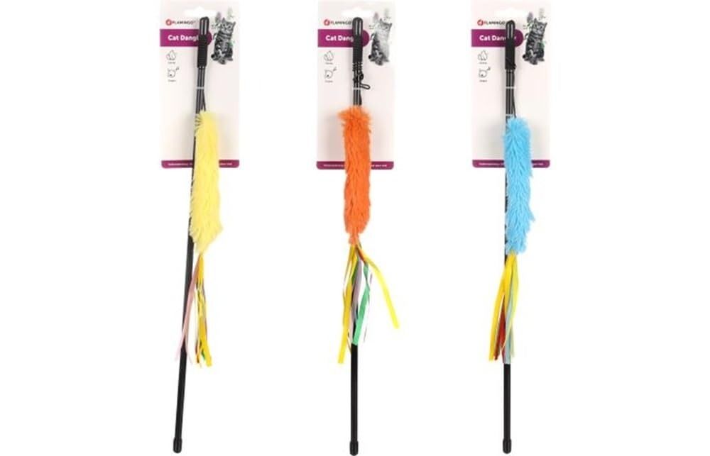 Flamingo Rod Soft Plush Wand Cat Toy - LONG