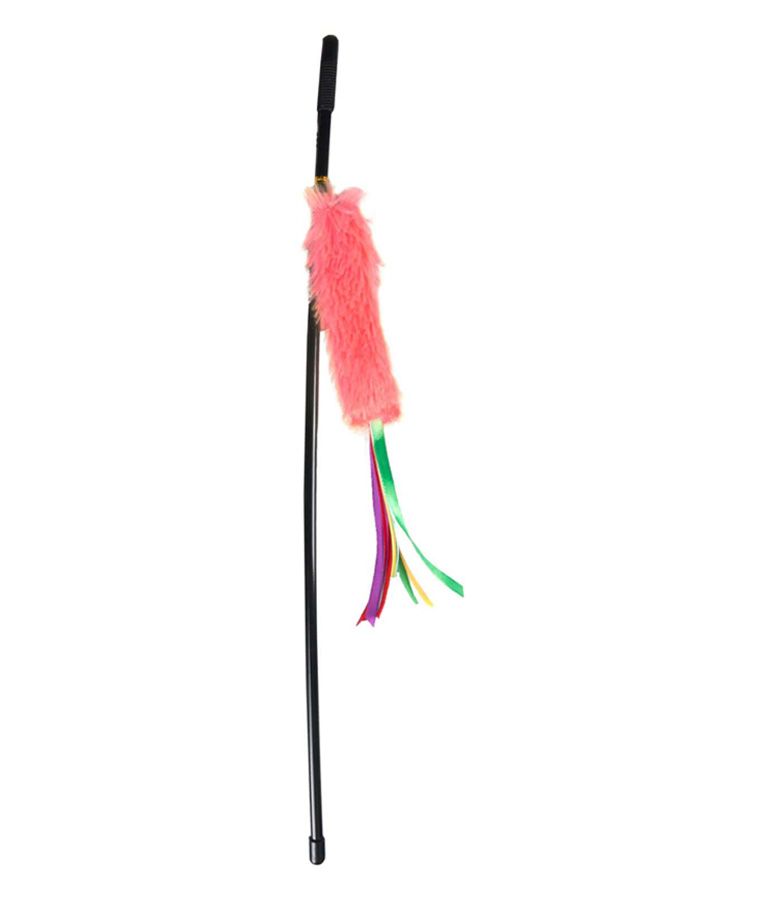 Flamingo Rod Soft Plush Wand Cat Toy - SHORT