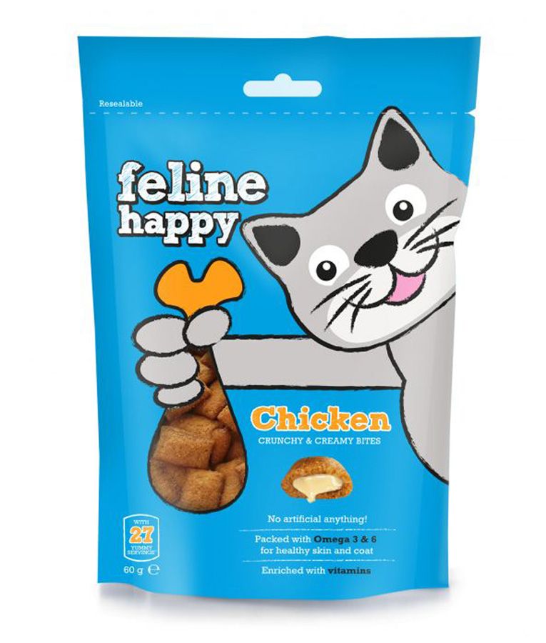 Feline Happy Chicken Crunchy & Creamy Cat Treats 60g - 60G