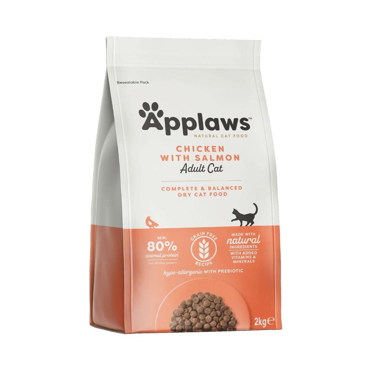 APPLAWS CHICKEN & SALMON DRY ADULT CAT FOOD (2KG-NA)