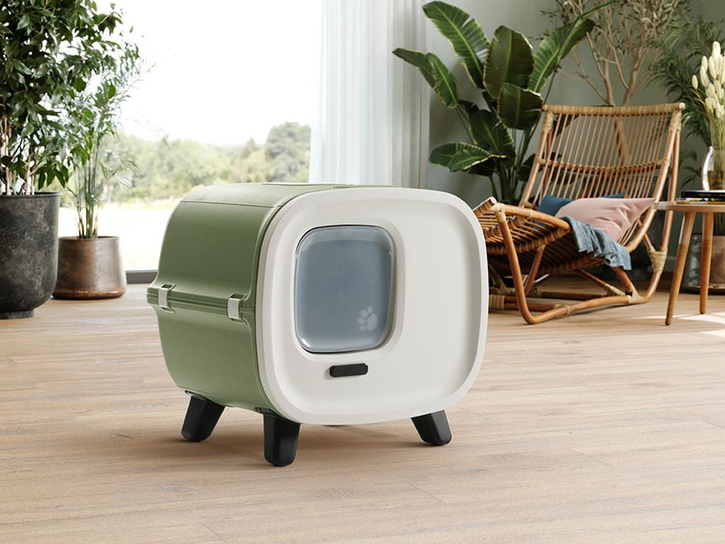 Savic Mira De Lux Toilet Home Cat Litter Box - Botanical Green