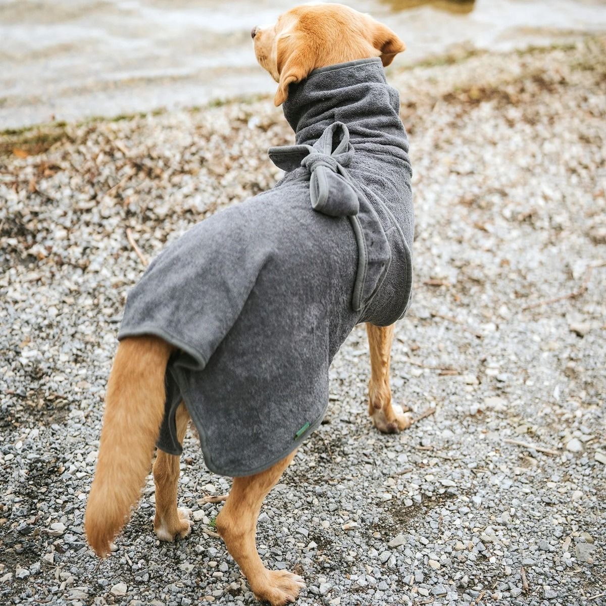 Hunter Riga Dog Bathrobe - Grey 40