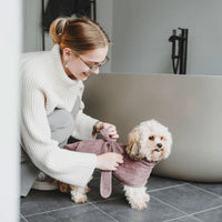 Hunter Riga Dog Bathrobe - Old Pink 40