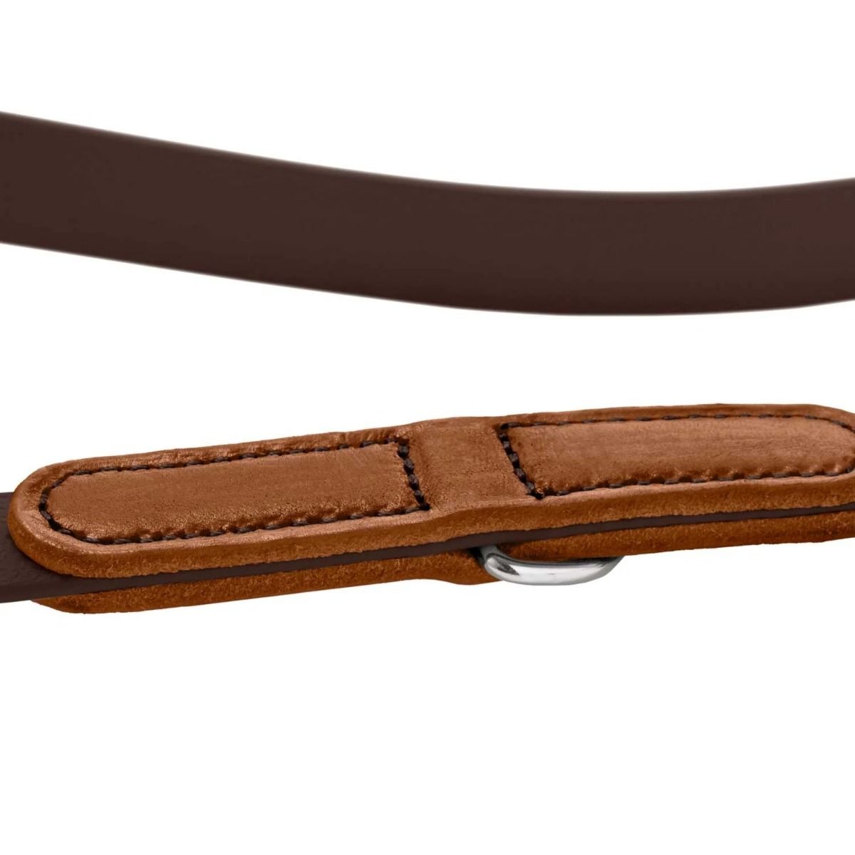 Hunter Wolmar BioThane x Leather Training Dog Leash - Chocolate-Cognac 16/200
