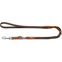 Hunter Wolmar BioThane x Leather Training Dog Leash - Chocolate-Cognac 19/200