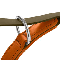 Hunter Wolmar BioThane x Leather Training Dog Leash - Khaki-Orange 16/200