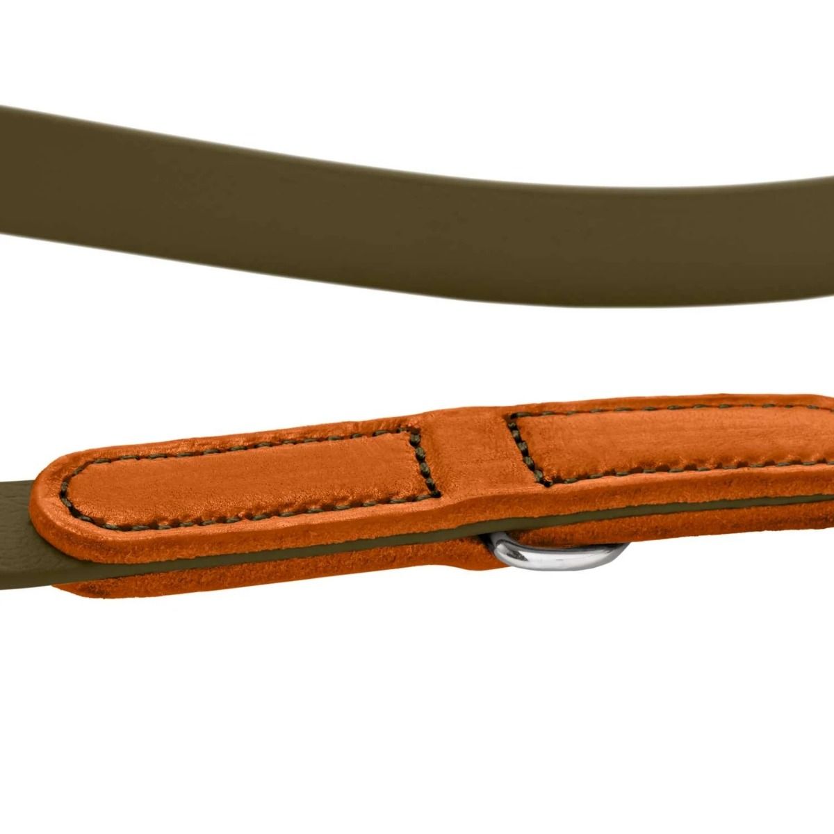 Hunter Wolmar BioThane x Leather Training Dog Leash - Khaki-Orange 19/200