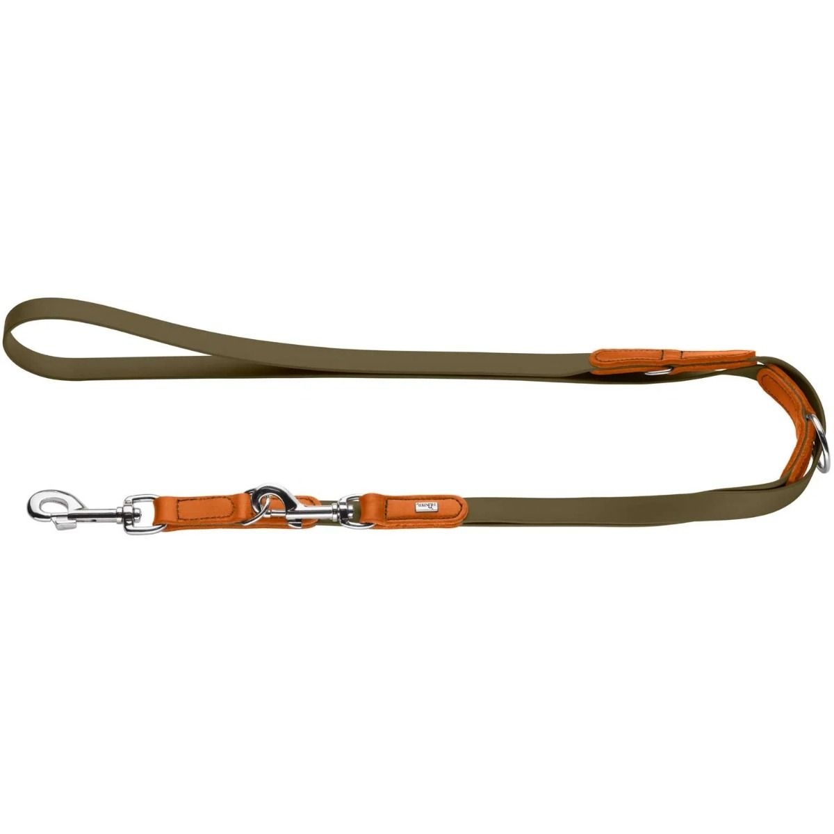 Hunter Wolmar BioThane x Leather Training Dog Leash - Khaki-Orange 19/200