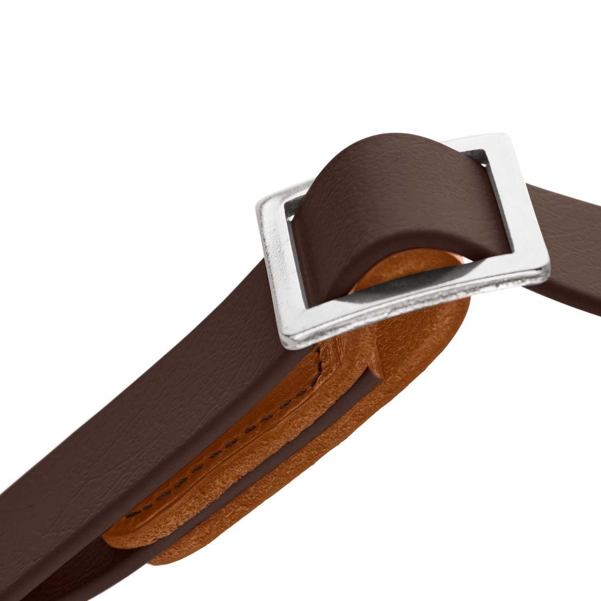 Hunter Wolmar Alu-Strong BioThane x Leather Dog Collar - Chocolate-Cognac Large
