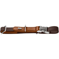 Hunter Wolmar Alu-Strong BioThane x Leather Dog Collar - Chocolate-Cognac Medium