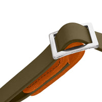 Hunter Wolmar Alu-Strong BioThane x Leather Dog Collar - Khaki-Orange Large