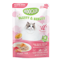 Thumbnail for Moochie Tuna Recipe Topping Salmon In Jelly Cat Food for Fluffy & Beauty 70g