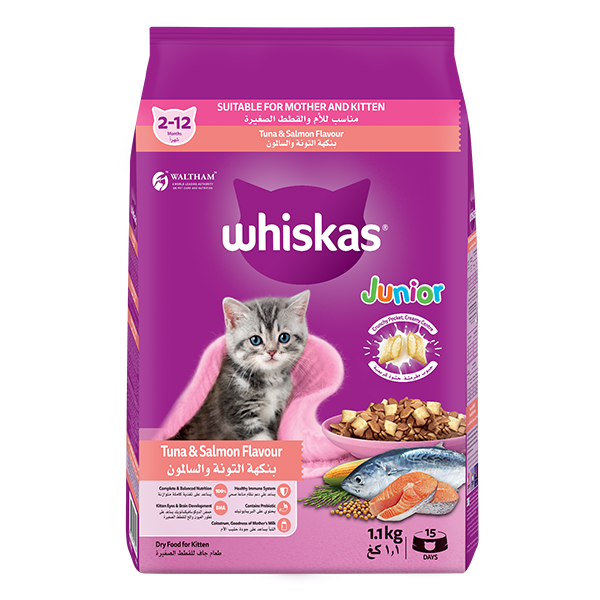 Whiskas Mother and Kitten Tuna and Salmon Flavour Dry Food (1.1kg)