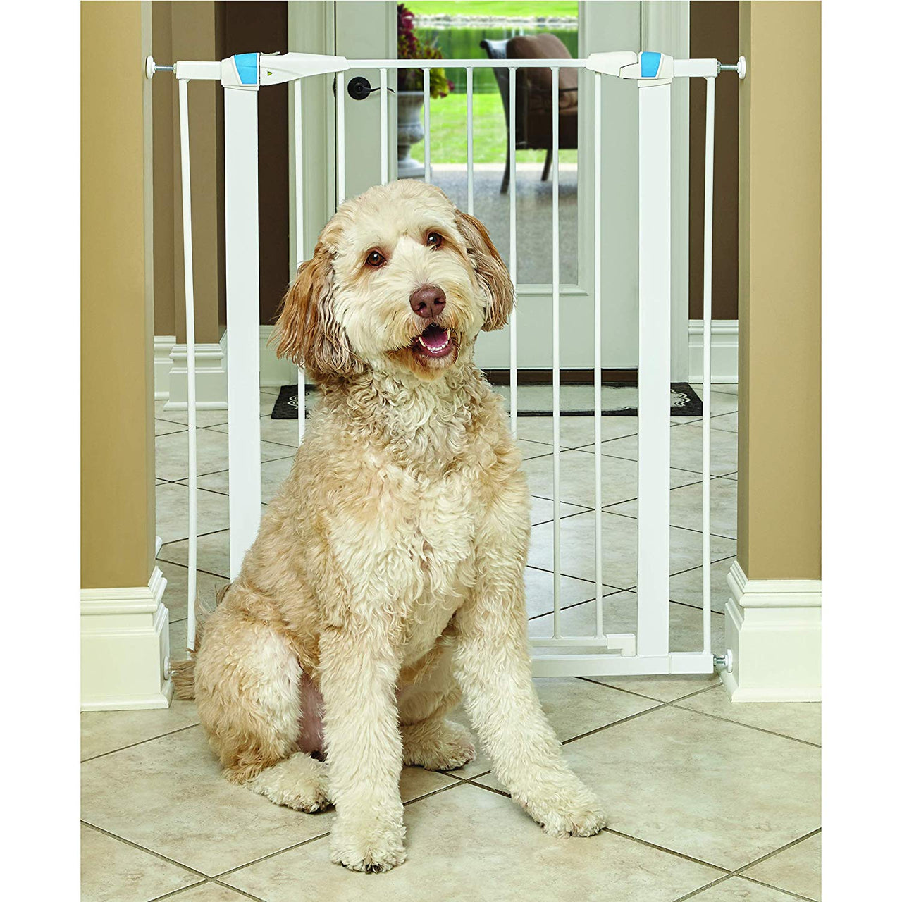 White Glow in the Dark Steel Pet Gate - 29"