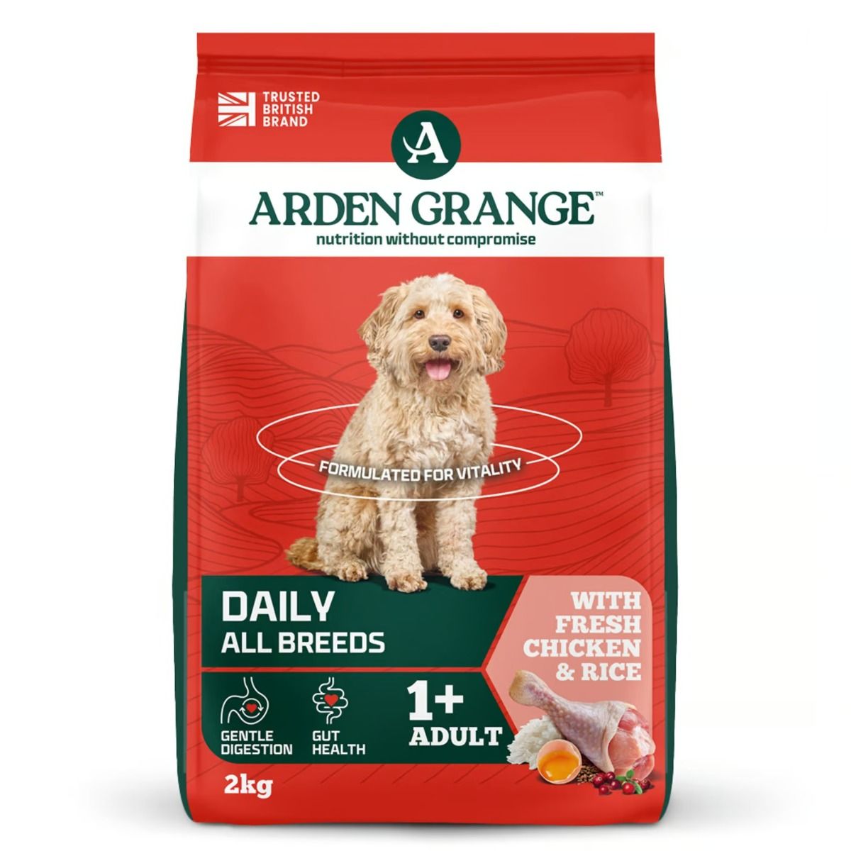 Arden Grange Daily All Breeds Adult Fresh Chicken & Rice Dry Dog Food - 6kg