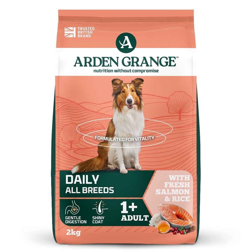Arden Grange Daily All Breeds Adult Salmon & Rice Dry Dog Food - 2kg