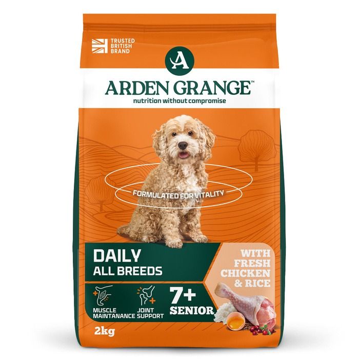 Arden Grange Daily All Breeds Senior with Fresh Chicken & Rice Dry Dog Food - 12kg