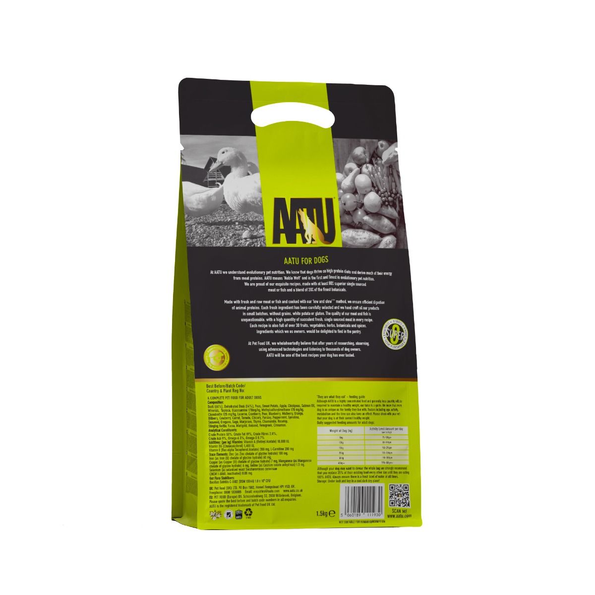 AATU Free Run Duck Dry Dog Food - 1.5kg