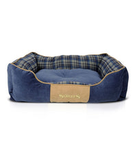 Thumbnail for Scruffs Highland Box Dog Bed  - BLUE Medium