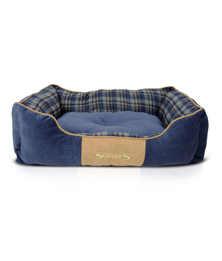 Scruffs Highland Box Dog Bed  - BLUE Small