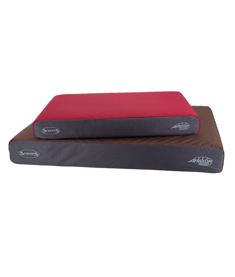 Scruffs ArmourDillo Battle-Ready Mattress Dog Bed - RED Medium