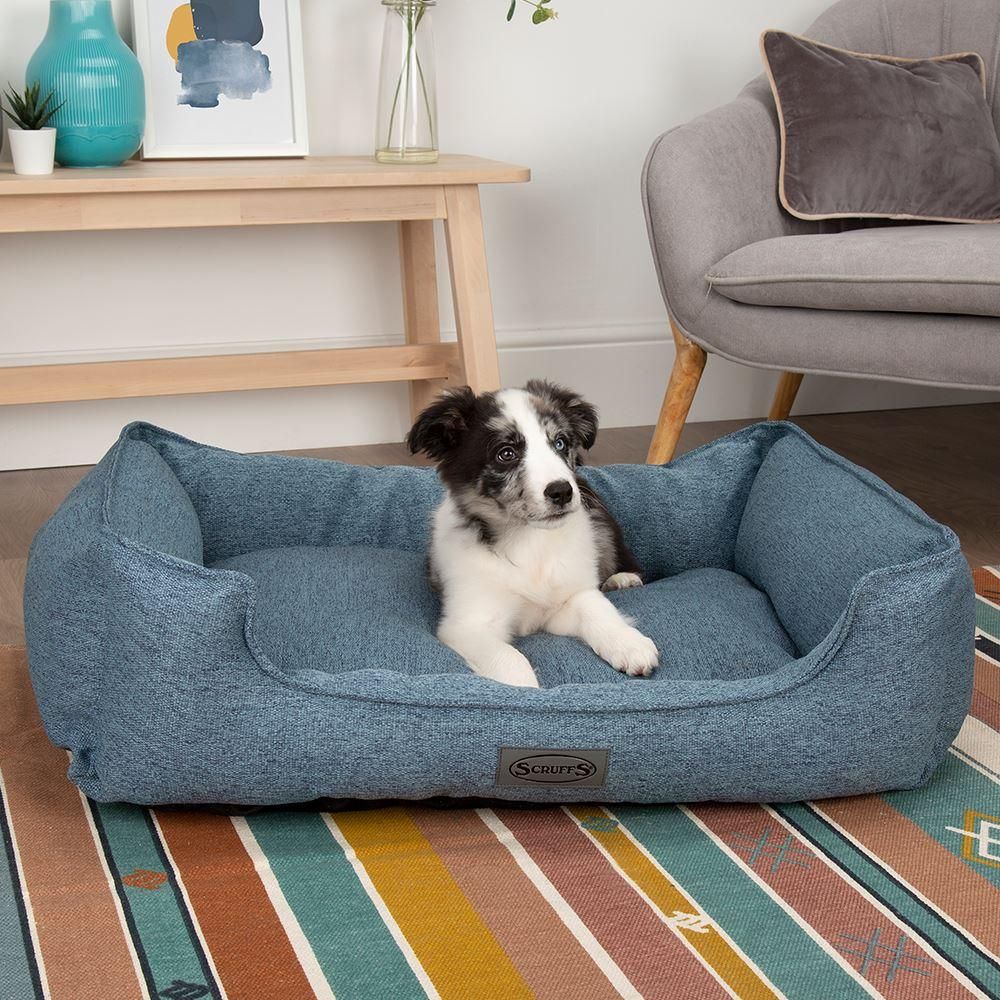 Scruffs Manhattan Box Dog Bed - DENIM BLUE Medium