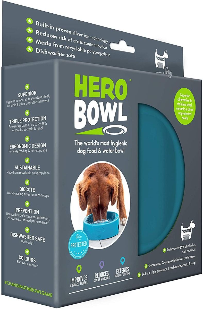 Hownd Hero Dog Bowl - BLUE Small