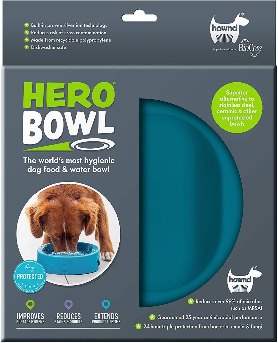 Hownd Hero Dog Bowl - BLUE Small