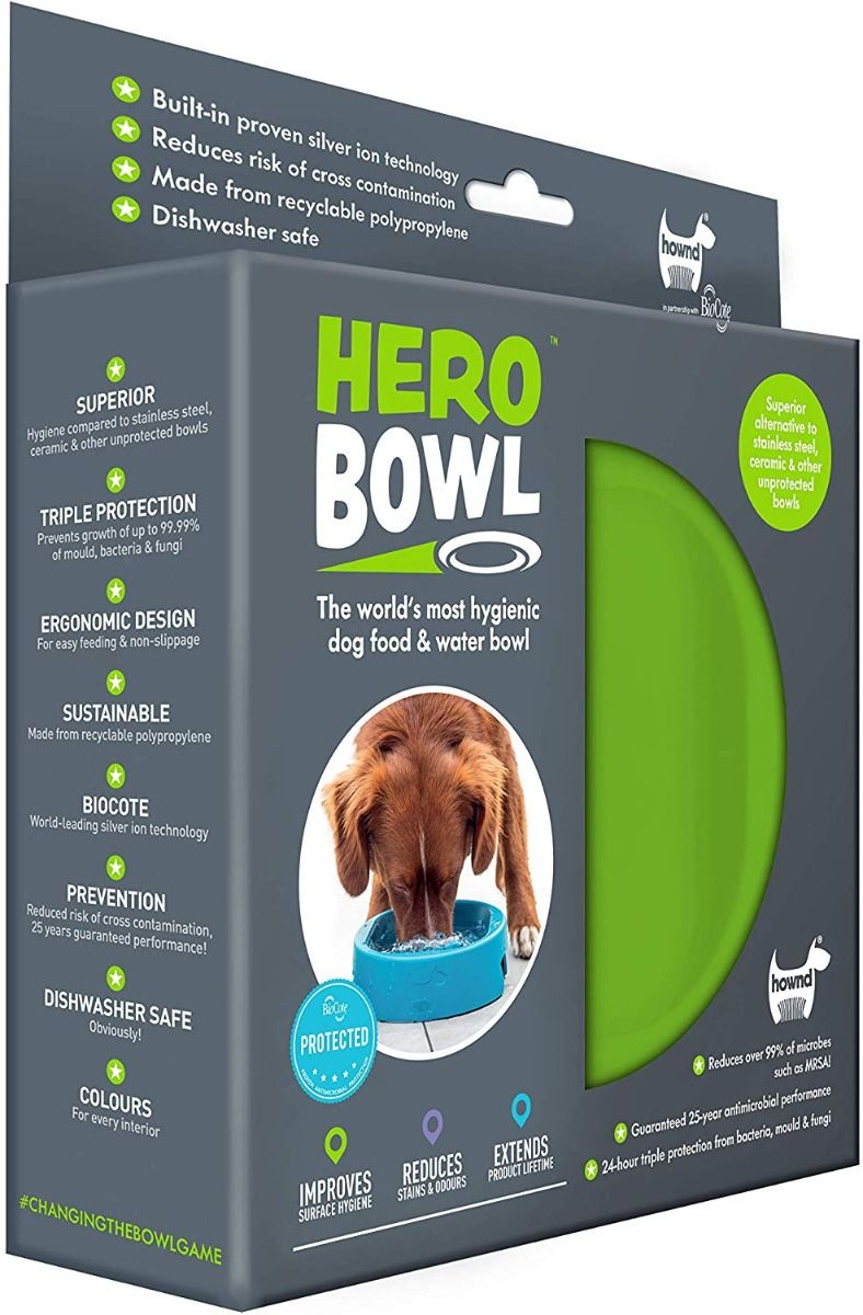 Hownd Hero Dog Bowl - GREEN Small