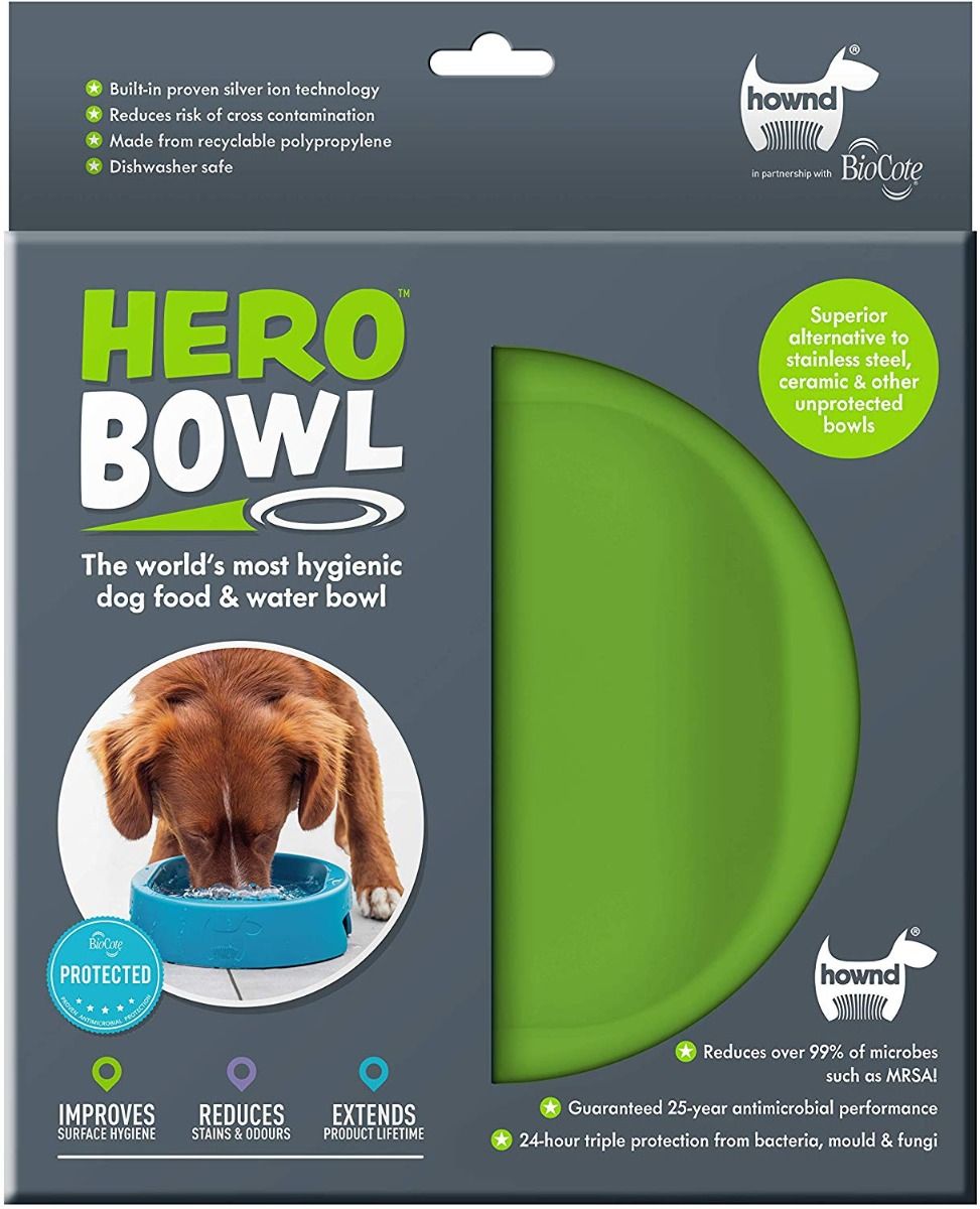 Hownd Hero Dog Bowl - GREEN Small