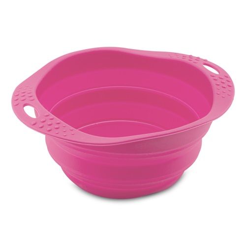 Beco Pets Collapsible Travel Dog Bowl  - Pink Large