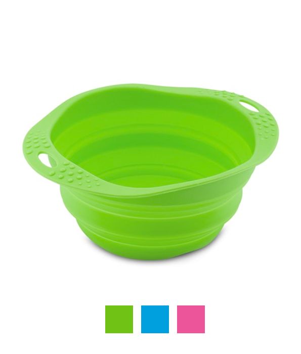 Beco Pets Collapsible Travel Dog Bowl  - Green Medium