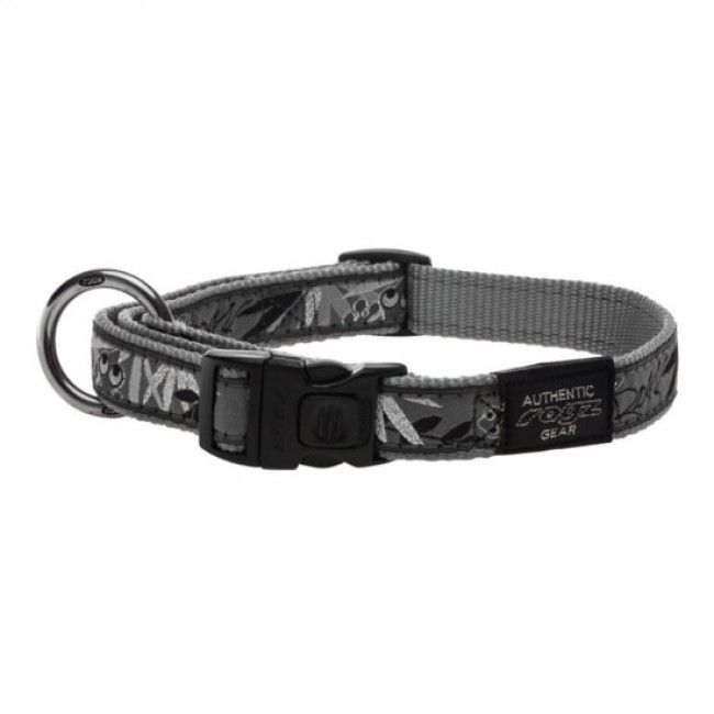 Rogz Silver Gecko Dog Collar - SILVER GECKO XL