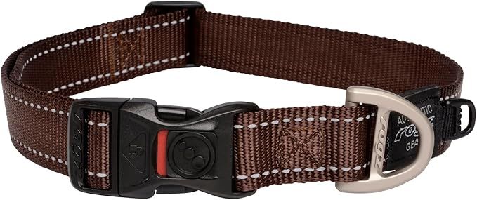 Rogz Utility Reflective Stitching Dog Collar - CHOCOLATE X-Large