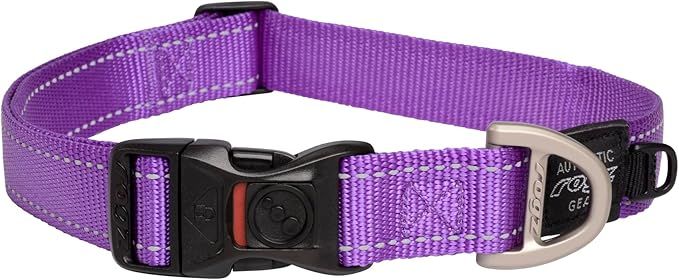 Rogz Utility Reflective Stitching Dog Collar - PURPLE X-Large