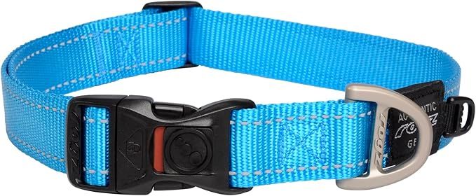 Rogz Utility Reflective Stitching Dog Collar - Turquoise XX-Large