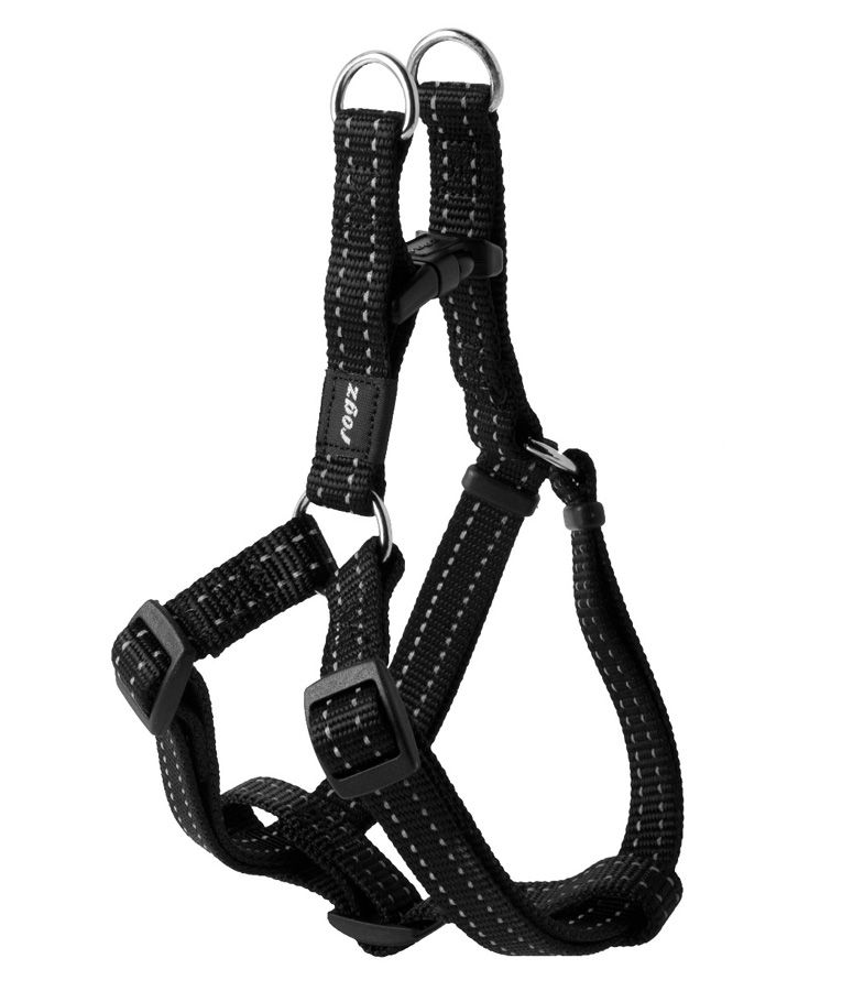 Rogz Step-In Dog Harness - BLACK Medium