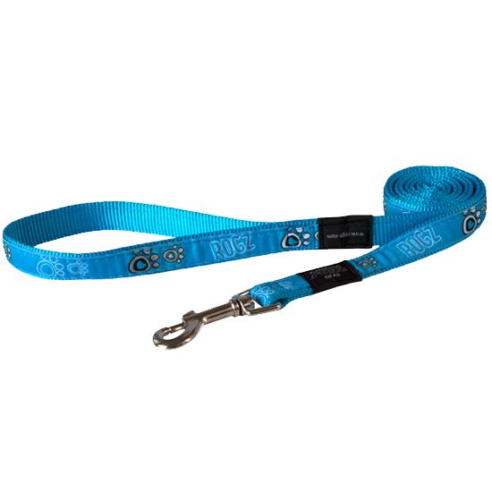 Rogz Turquoise Paw Dog Leash - Medium