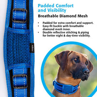 Thumbnail for Rogz Classic Padded Dog Collar - BLUE Large