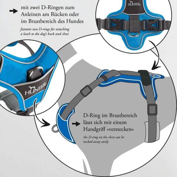 Hunter Divo Dog Harness  - DARK BLUE L/XL