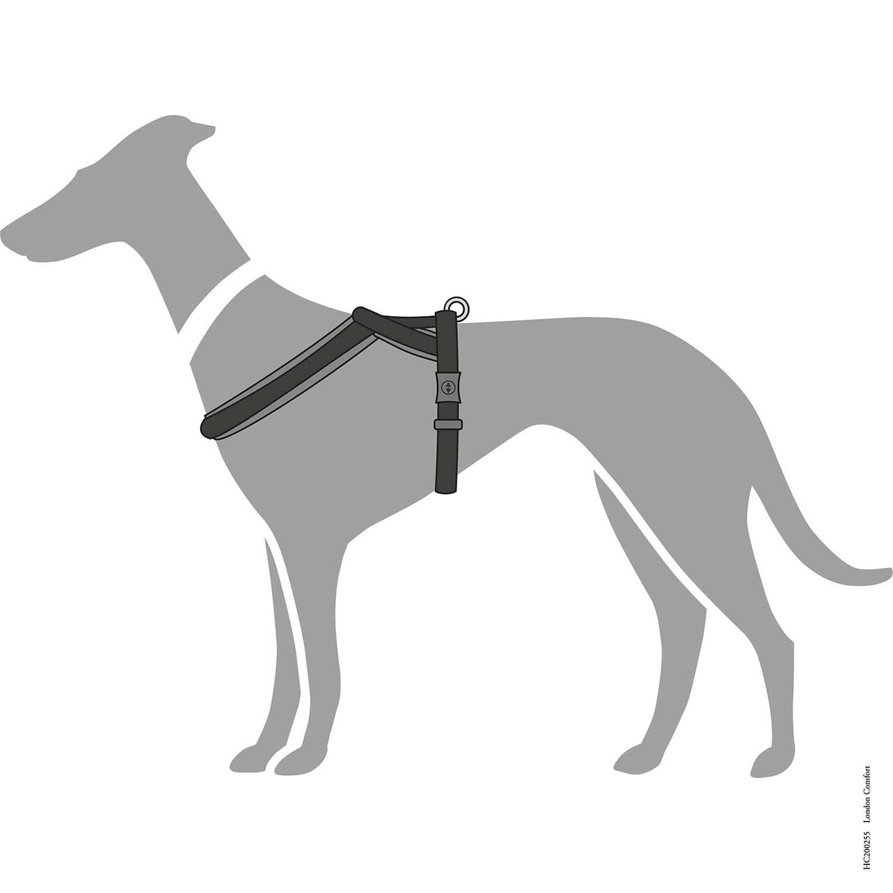 Hunter London Dog Harness  - BLACK S-M 48